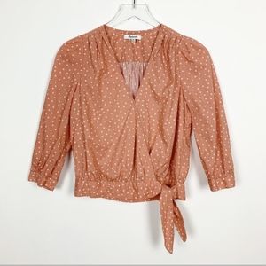 Madewell Wrap Top Star Scatter Peach Pink XS